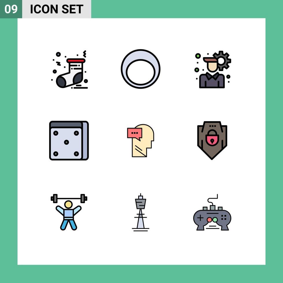 Set of 9 Modern UI Icons Symbols Signs for internet inner configuration dialog gambling Editable Vector Design Elements