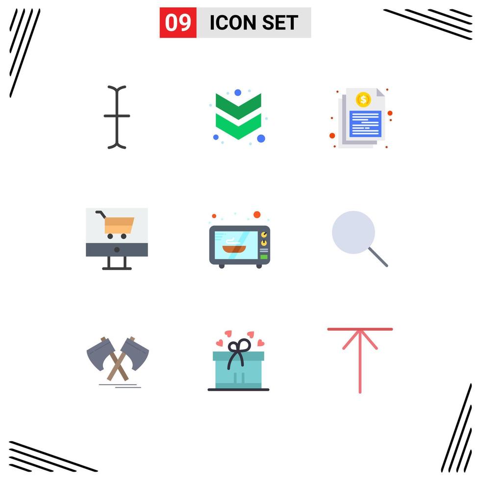 9 Creative Icons Modern Signs and Symbols of instagram microwave financial electronics online Editable Vector Design Elements