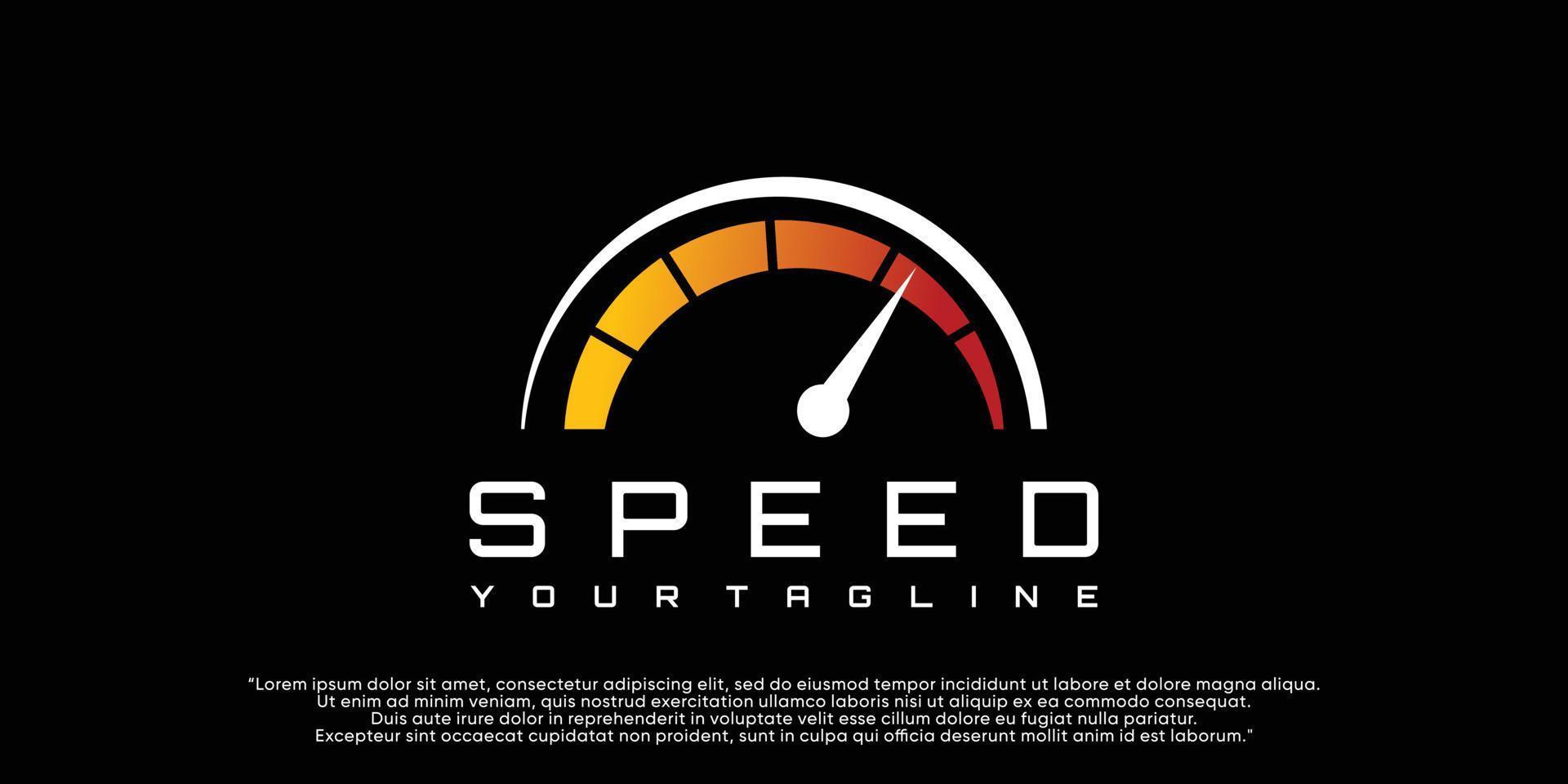 Speed indicator vector logo design Premium Vector