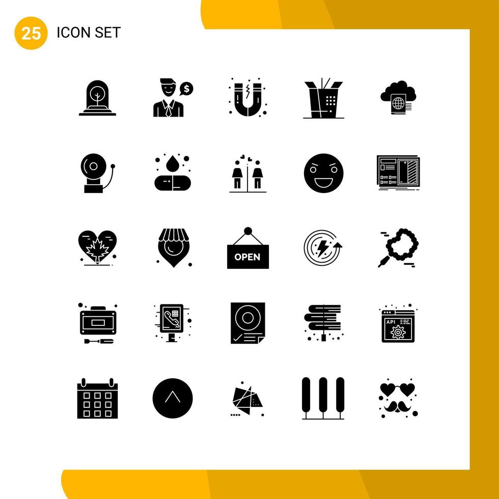 25 creativo íconos moderno señales y símbolos de subir leyendo dólar nube comida editable vector diseño elementos