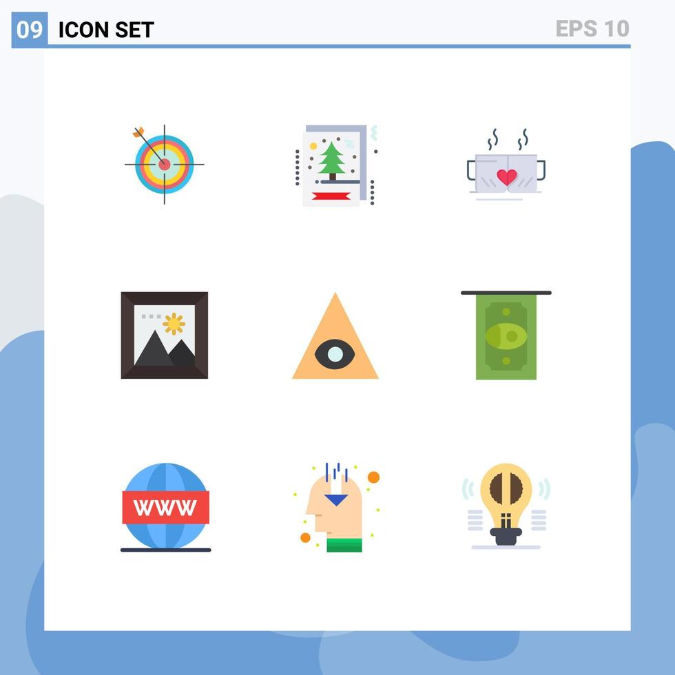 Set of 9 Modern UI Icons Symbols Signs for travel photo xmas gallery heart Editable Vector Design Elements