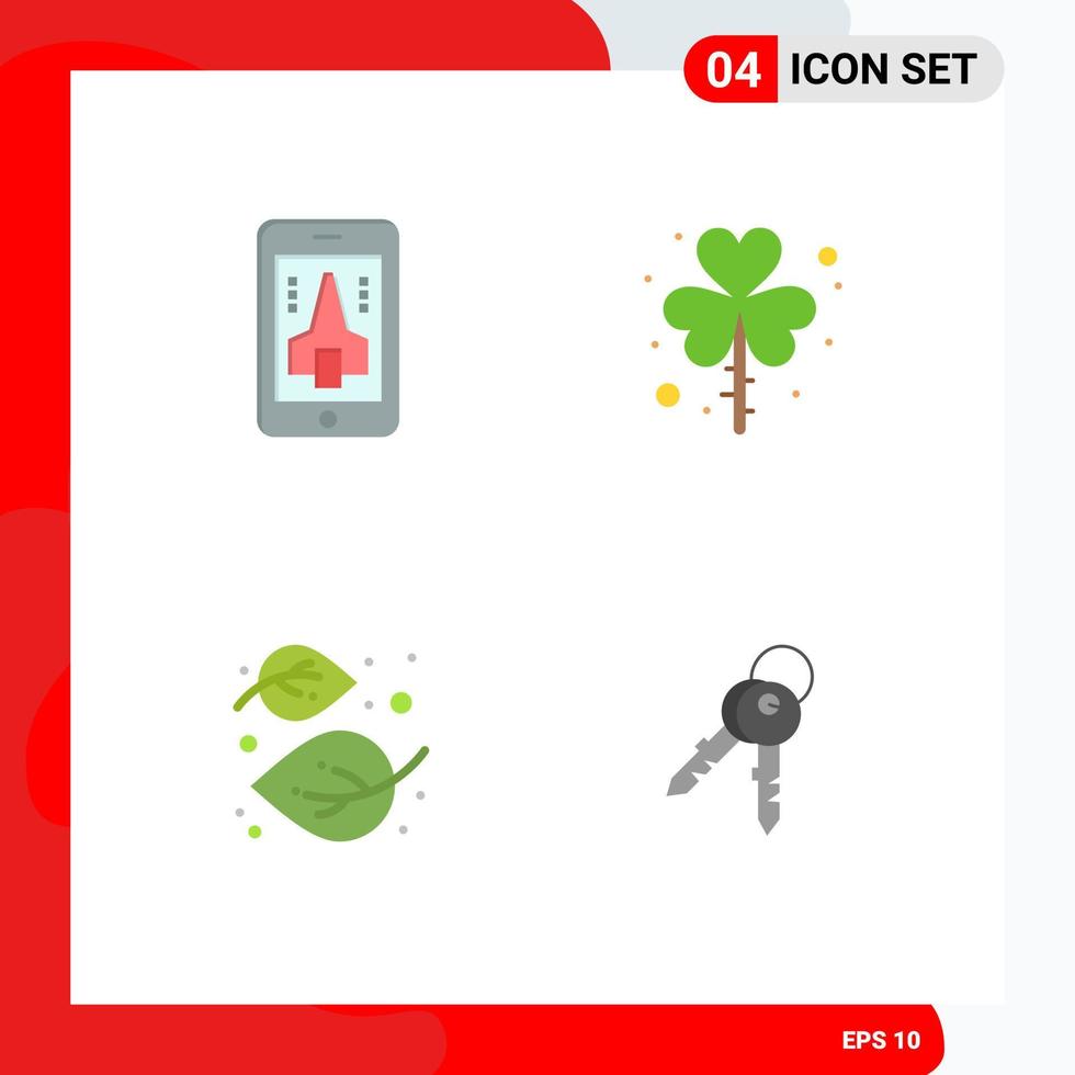 Editable Vector Line Pack of 4 Simple Flat Icons of game autumn smartphone patrick linden Editable Vector Design Elements