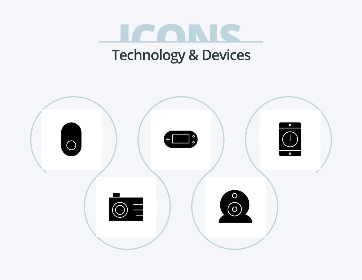 Devices Glyph Icon Pack 5 Icon Design. phone. devices. wireless. cellphone. psp vector