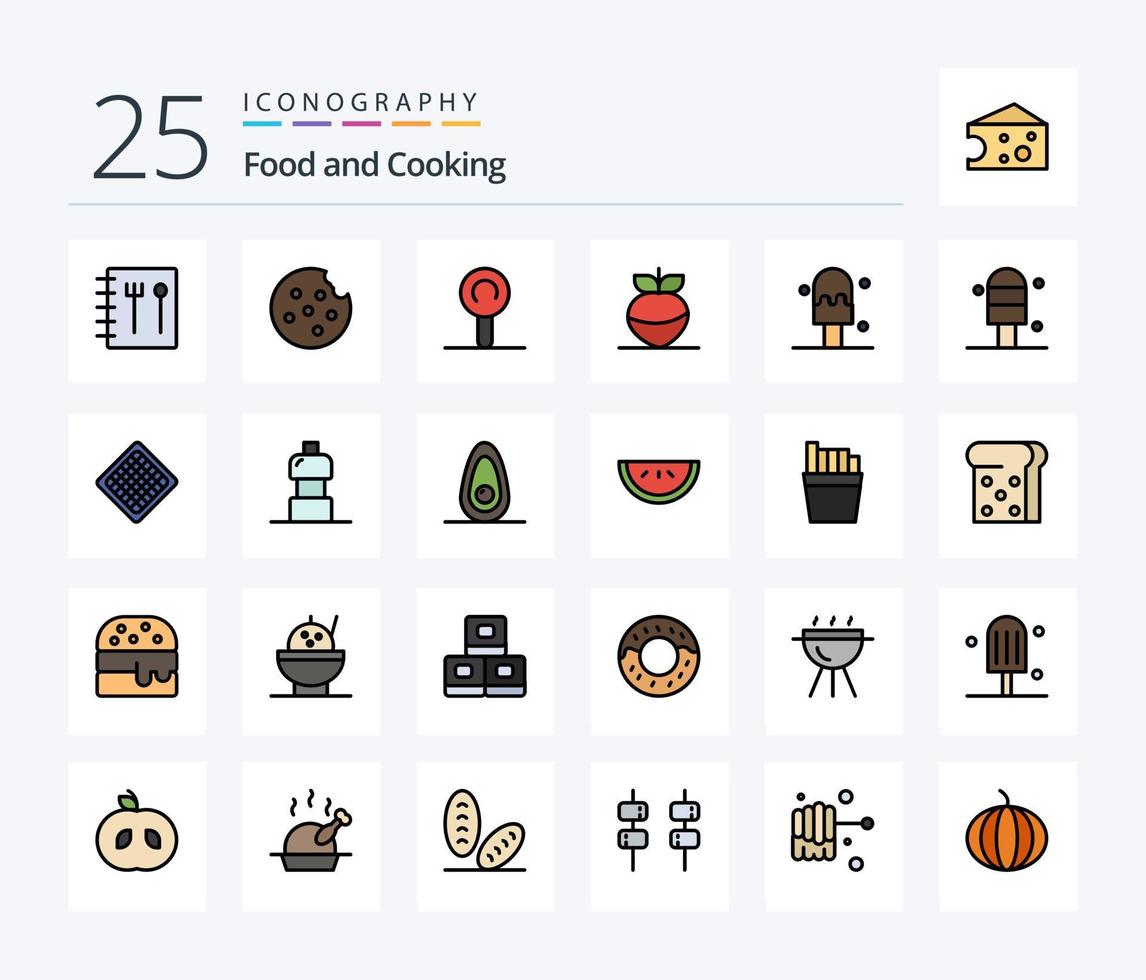 Food 25 Line Filled icon pack including food. water. vegetable. waffle. food vector