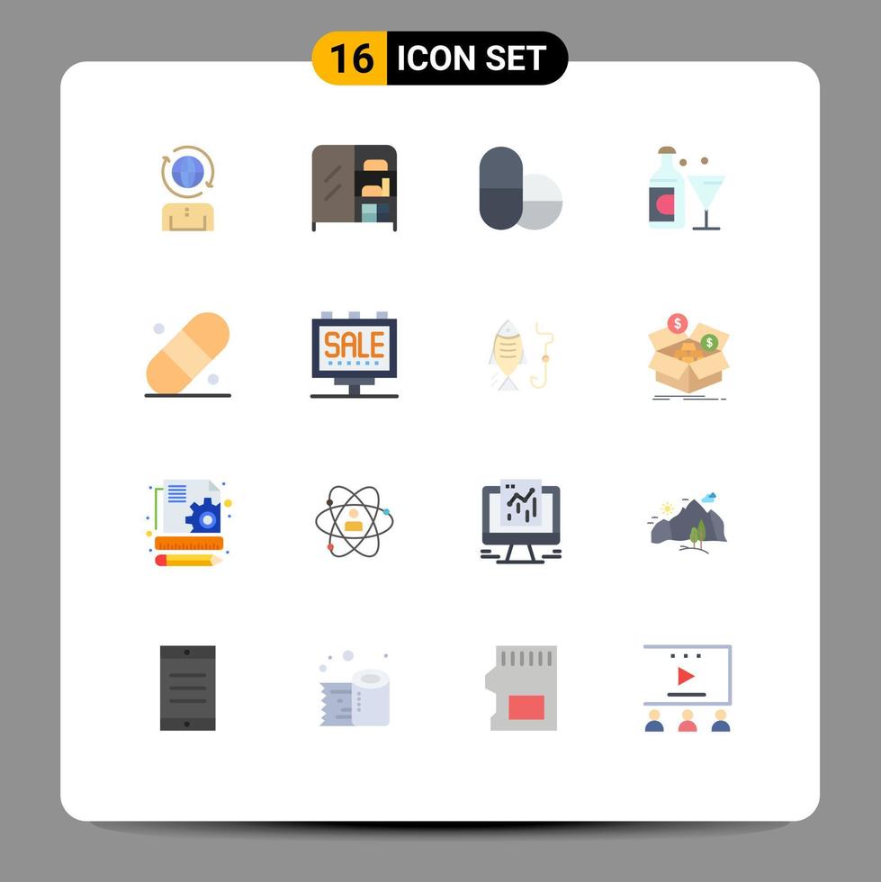 conjunto de dieciséis moderno ui íconos símbolos señales para cartelera yeso tabletas parche Pascua de Resurrección editable paquete de creativo vector diseño elementos