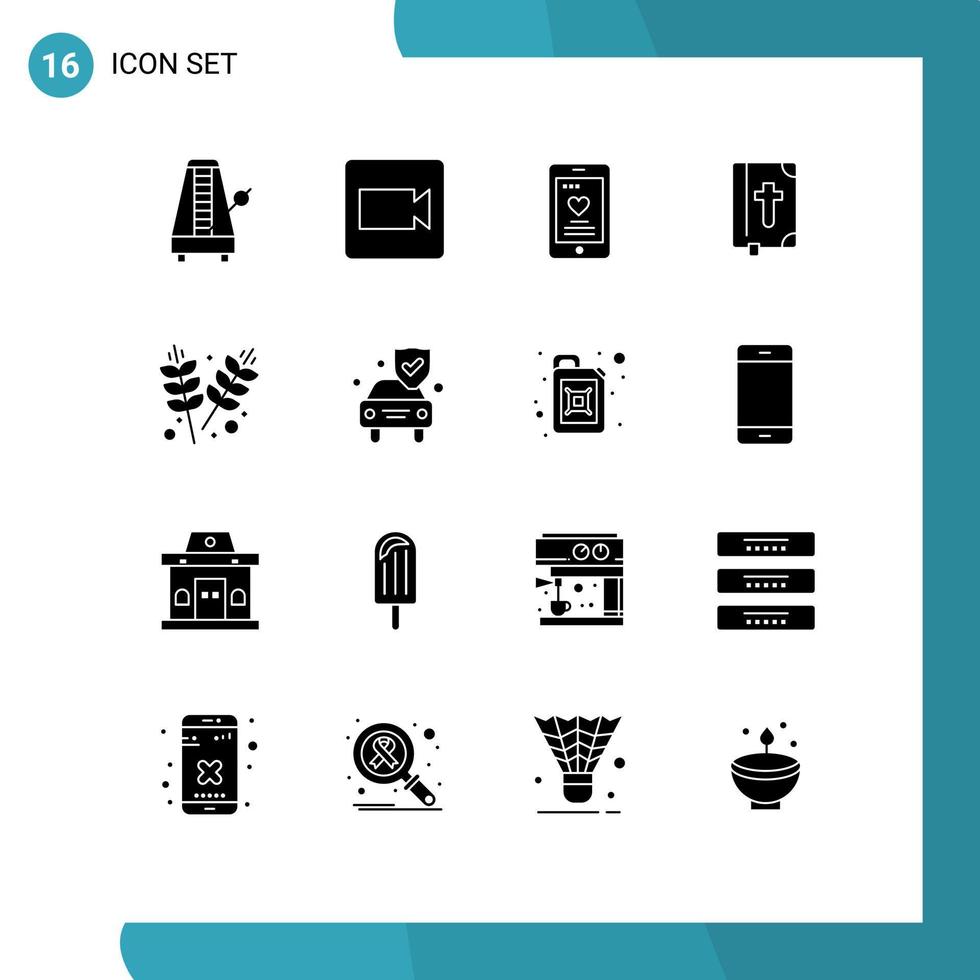16 Creative Icons Modern Signs and Symbols of farming holiday cell easter book Editable Vector Design Elements