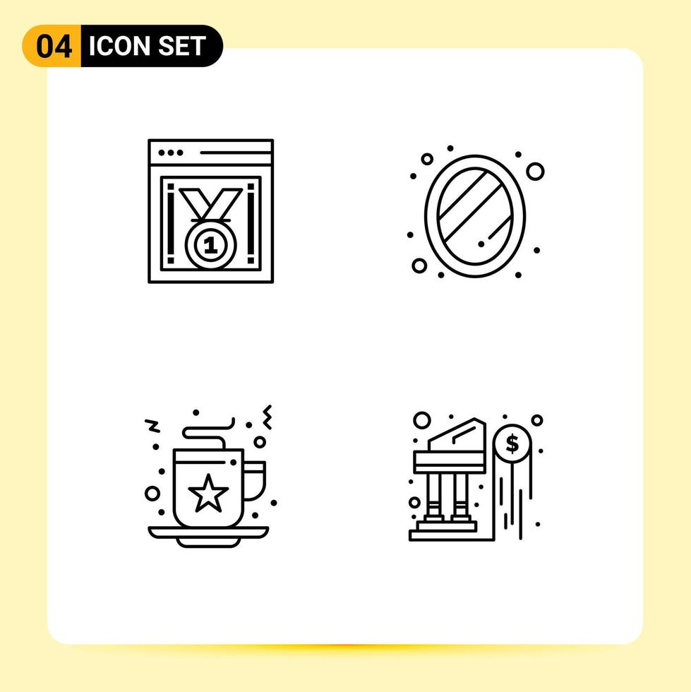 Set of 4 Modern UI Icons Symbols Signs for best website christmas website progress home drink Editable Vector Design Elements