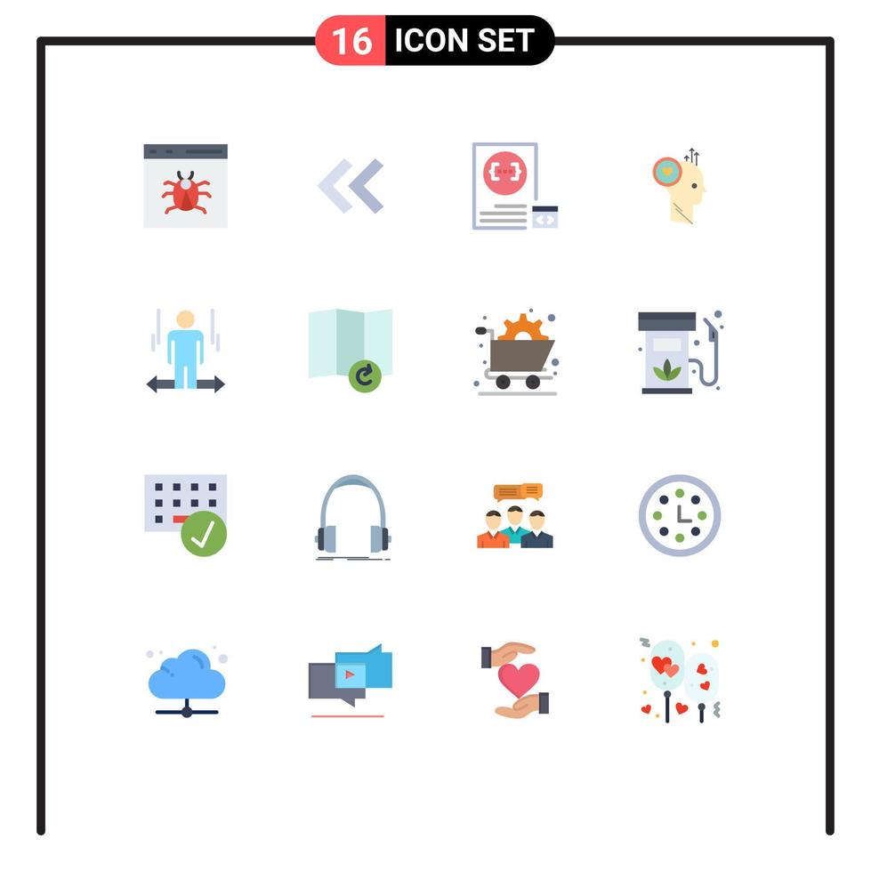 16 Thematic Vector Flat Colors and Editable Symbols of idea staff app like planning Editable Pack of Creative Vector Design Elements