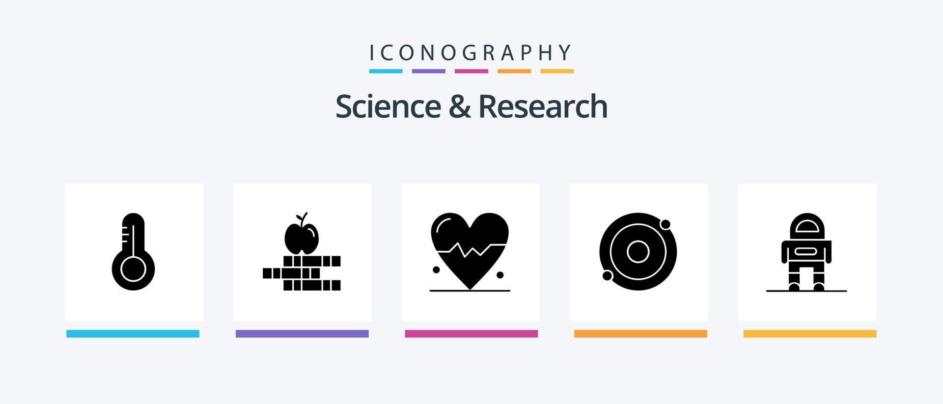 Ciencias glifo 5 5 icono paquete incluso . traje. ciencia. espacio. astronauta. creativo íconos diseño vector