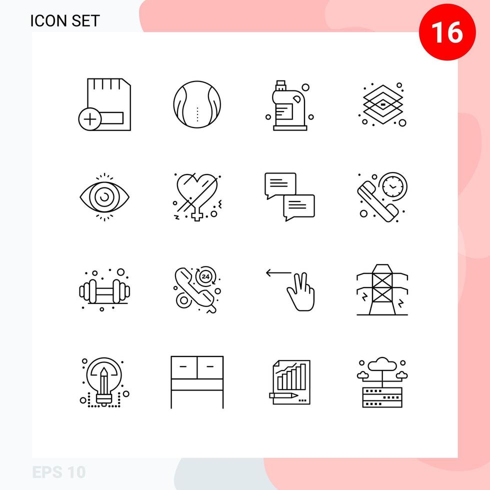 16 Thematic Vector Outlines and Editable Symbols of layer design game creative fluid Editable Vector Design Elements