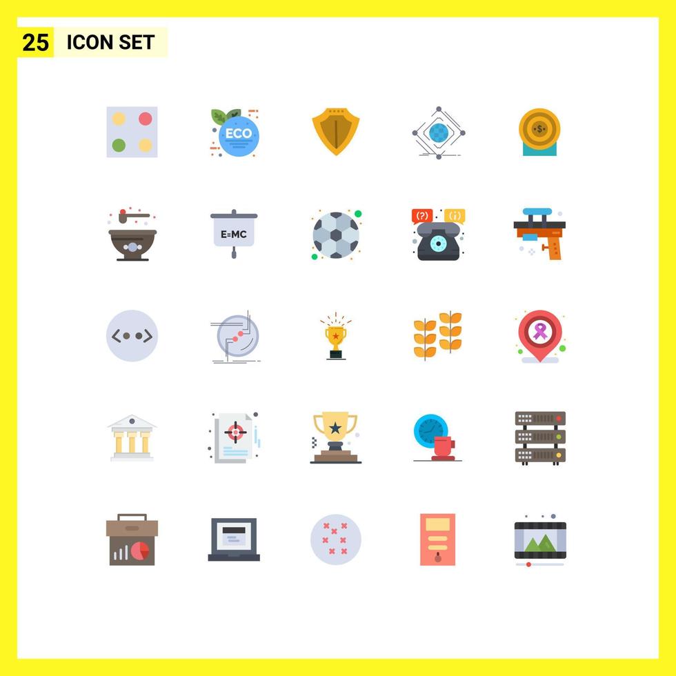 25 Universal Flat Colors Set for Web and Mobile Applications achievement target locked web internet Editable Vector Design Elements