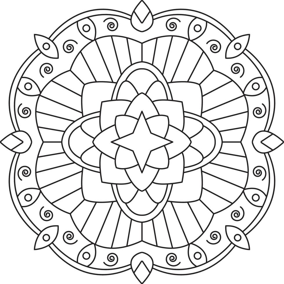 gráfico de página para colorear de mandala vector