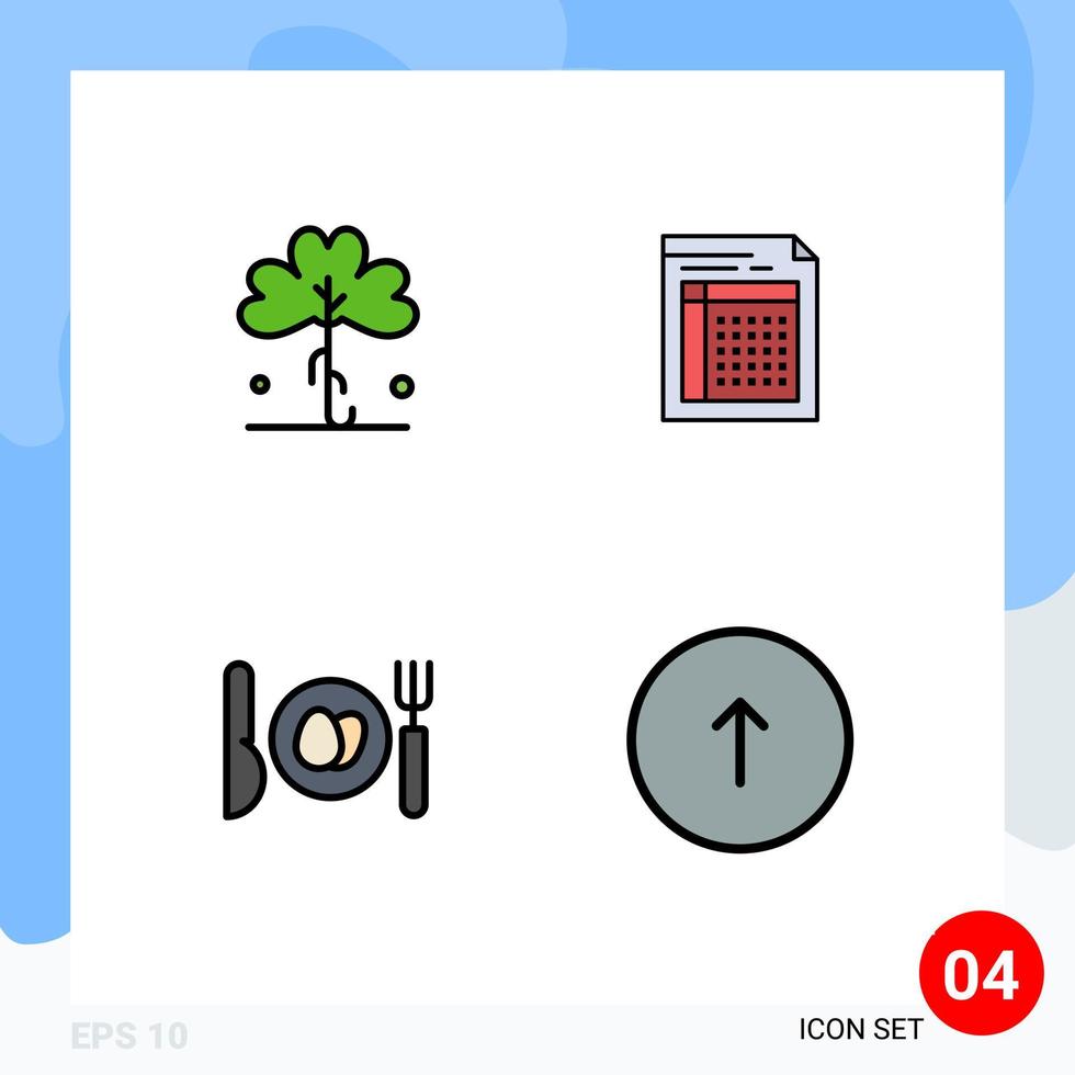 4 Creative Icons Modern Signs and Symbols of clover form irish bill paper Editable Vector Design Elements