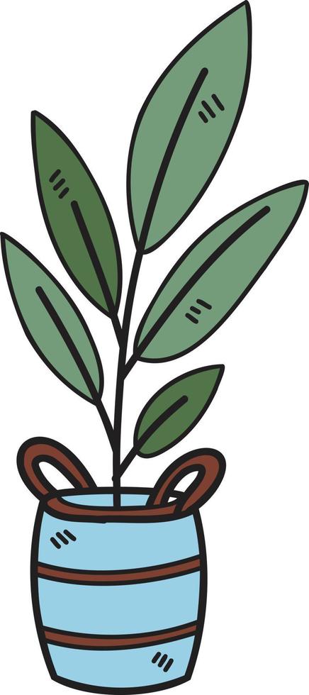 Hand Drawn plant pot illustration vector