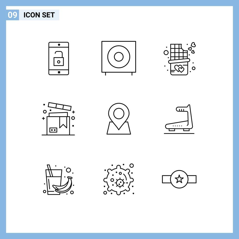 9 Creative Icons Modern Signs and Symbols of location shopping subwoofer product box Editable Vector Design Elements