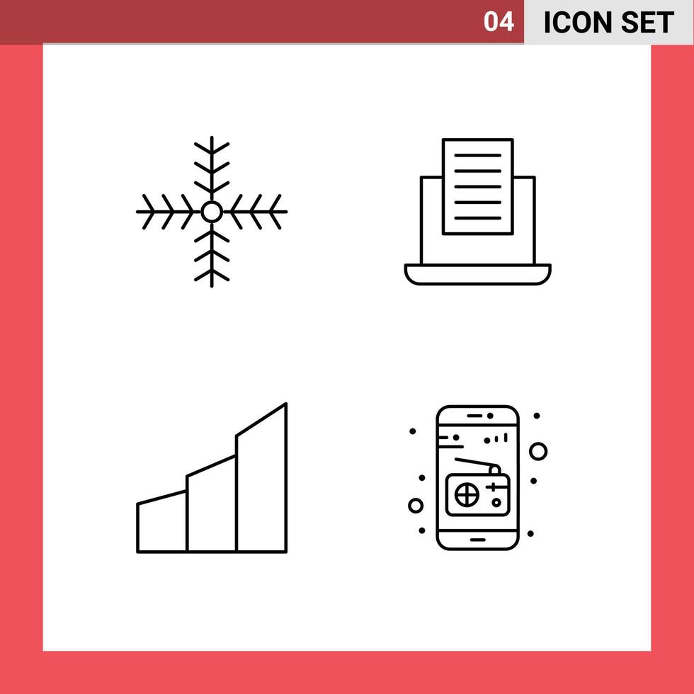 4 Creative Icons Modern Signs and Symbols of christmas buildings winter text office blocks Editable Vector Design Elements