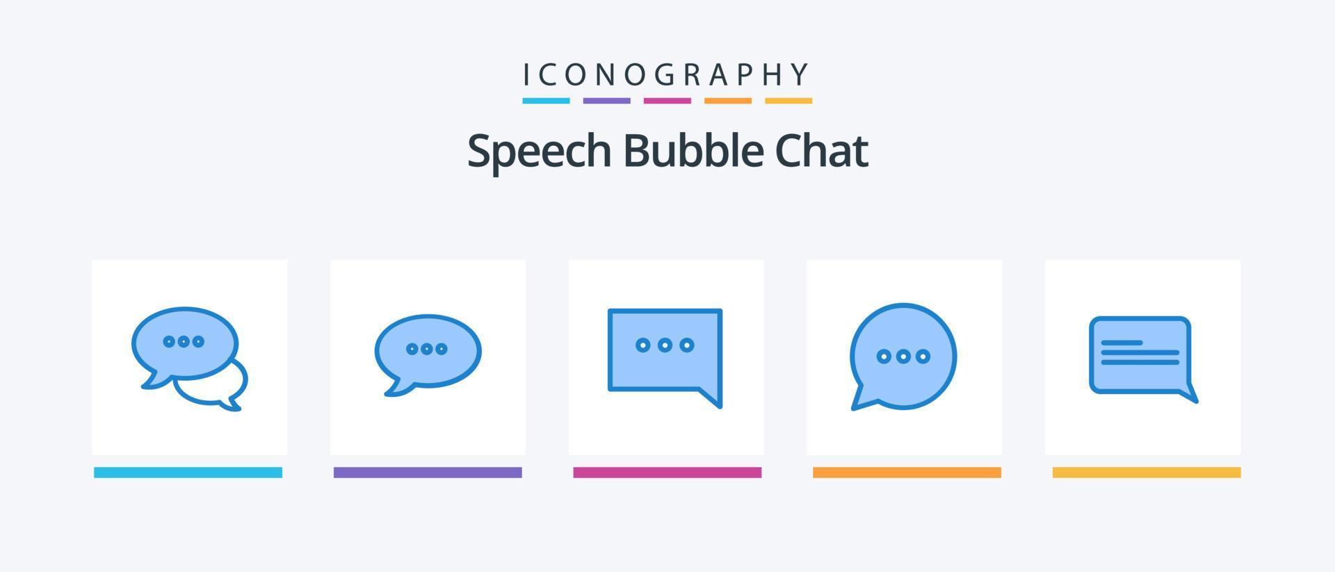 Chat Blue 5 Icon Pack Including . communication.. Creative Icons Design vector