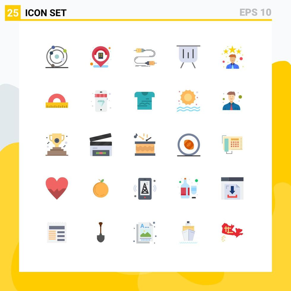 Universal Icon Symbols Group of 25 Modern Flat Colors of best performance communication graphic business Editable Vector Design Elements