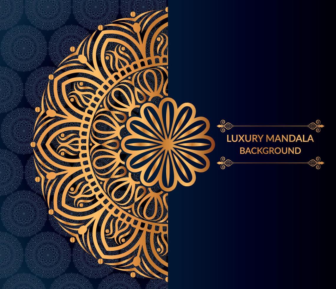 Luxury ornamental mandala background design with golden mandala vector