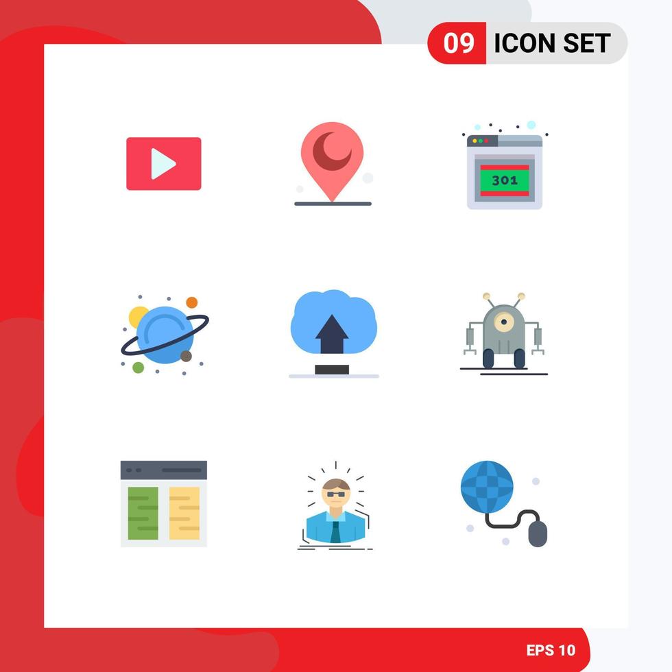 Stock Vector Icon Pack of 9 Line Signs and Symbols for human upload error interface science Editable Vector Design Elements