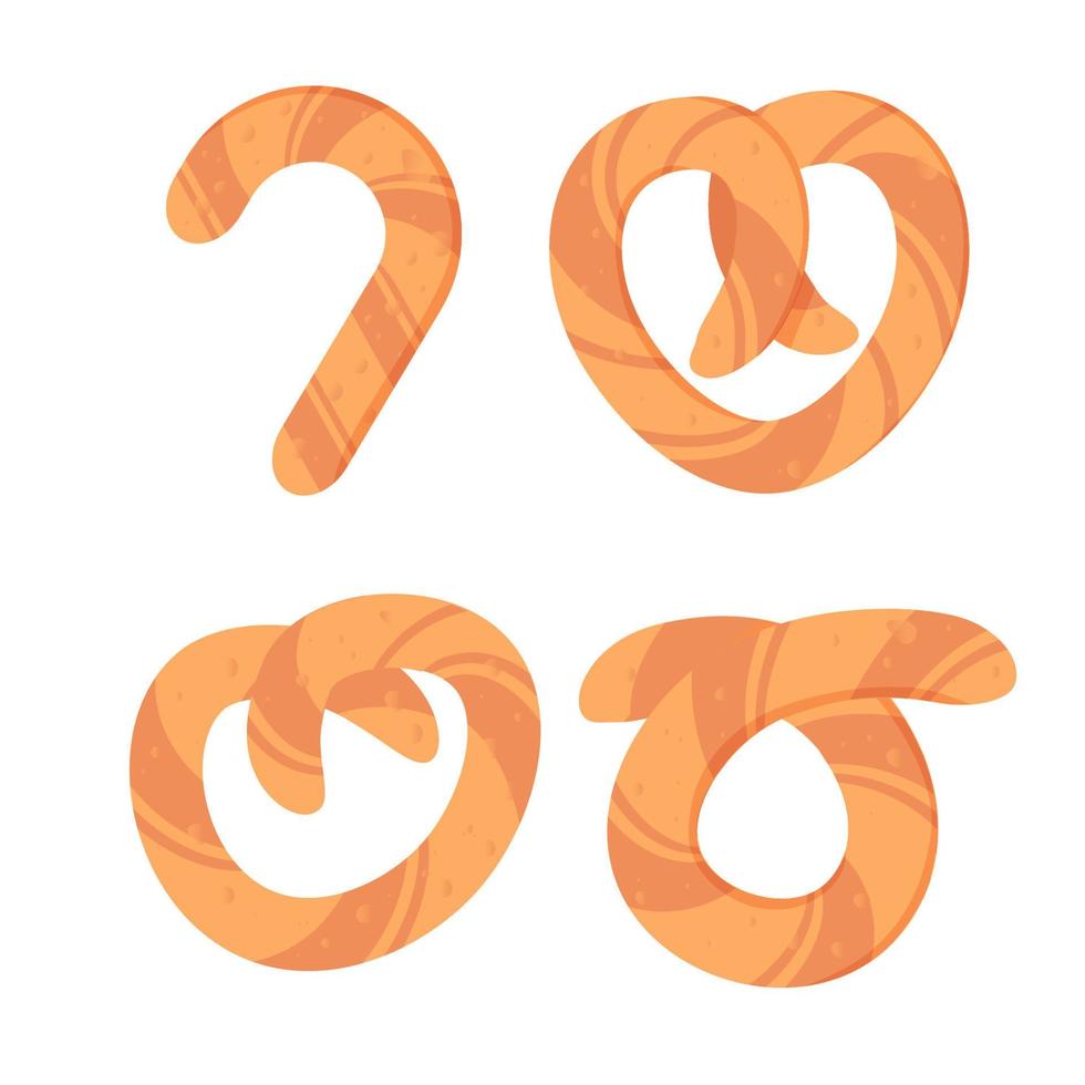 Pretzel bread set vector