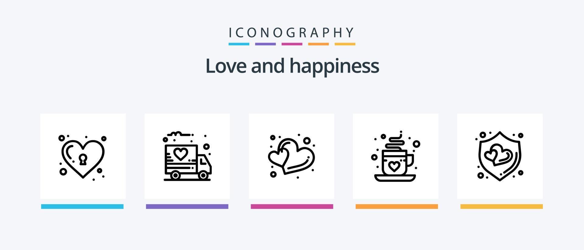 Love Line 5 Icon Pack Including love. heart. pin. flame. photo. Creative Icons Design vector