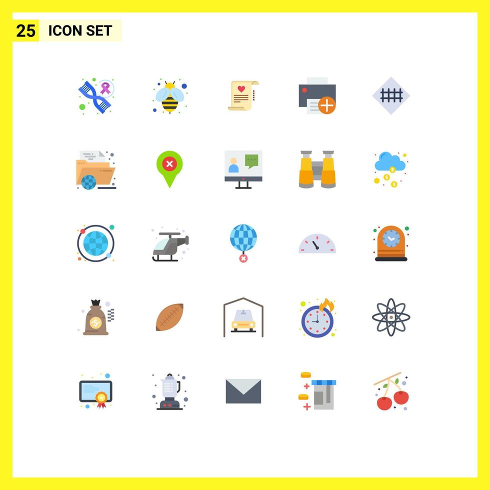 25 Flat Color concept for Websites Mobile and Apps fence sign hardware document gadget computers Editable Vector Design Elements