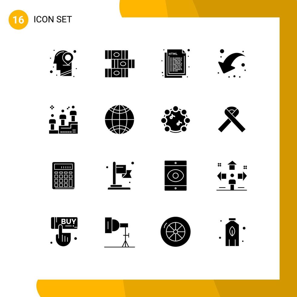 16 Universal Solid Glyph Signs Symbols of podium race left design down arrow Editable Vector Design Elements