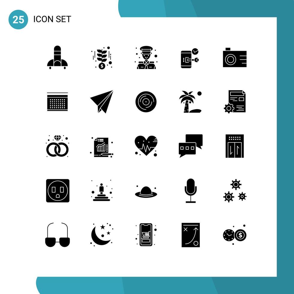25 Creative Icons Modern Signs and Symbols of security open captain mobile key Editable Vector Design Elements