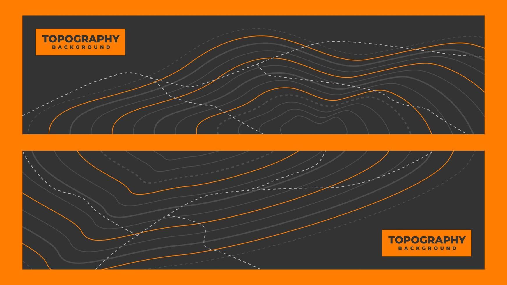 fondo de contorno de línea topográfica, banner horizontal de topografía patrón de mapa de cuadrícula geográfica con espacio de copia, ilustración de vector de stock abstracto para publicación en medios sociales