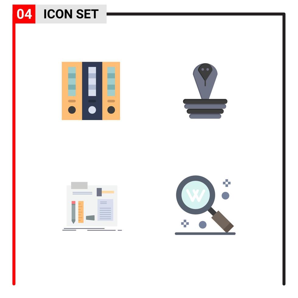 4 Universal Flat Icons Set for Web and Mobile Applications archive construct finance india engineer Editable Vector Design Elements