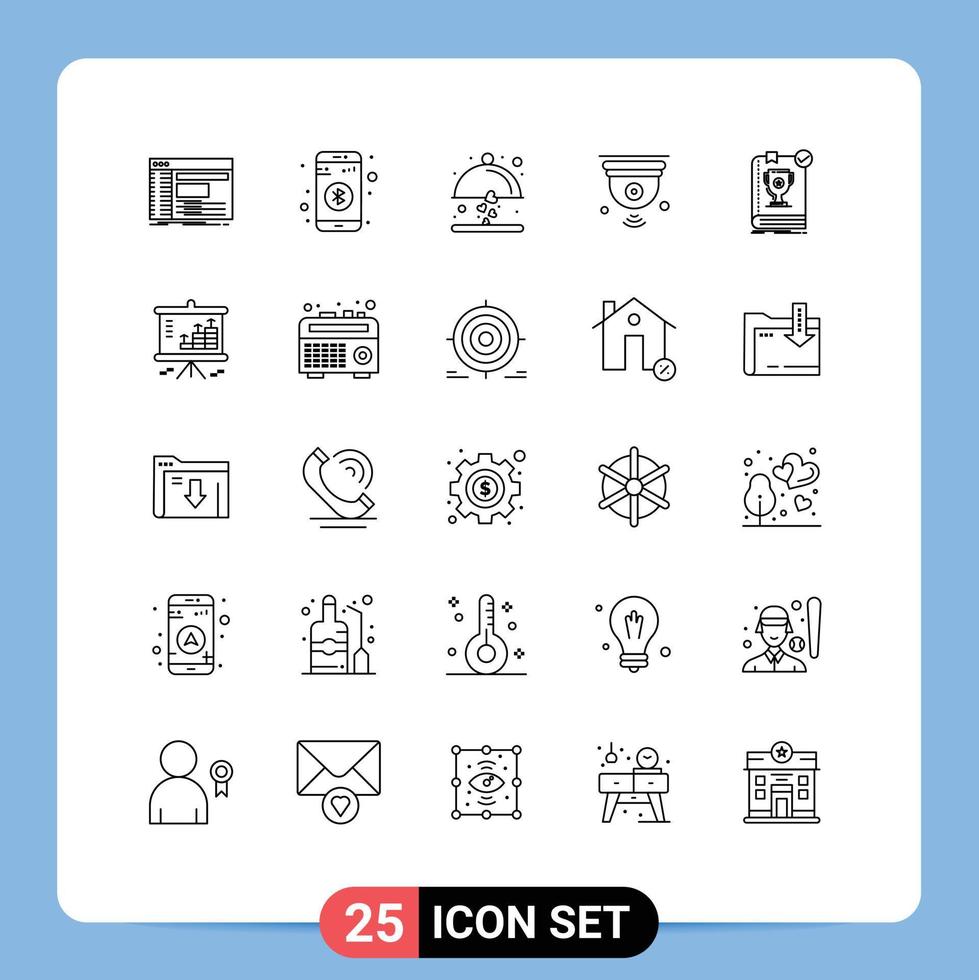 Stock Vector Icon Pack of 25 Line Signs and Symbols for wifi internet of things sign internet wedding Editable Vector Design Elements
