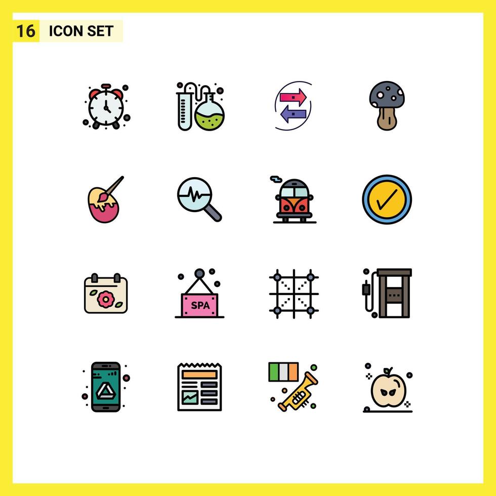 16 Creative Icons Modern Signs and Symbols of spring nature chang mushroom money Editable Creative Vector Design Elements
