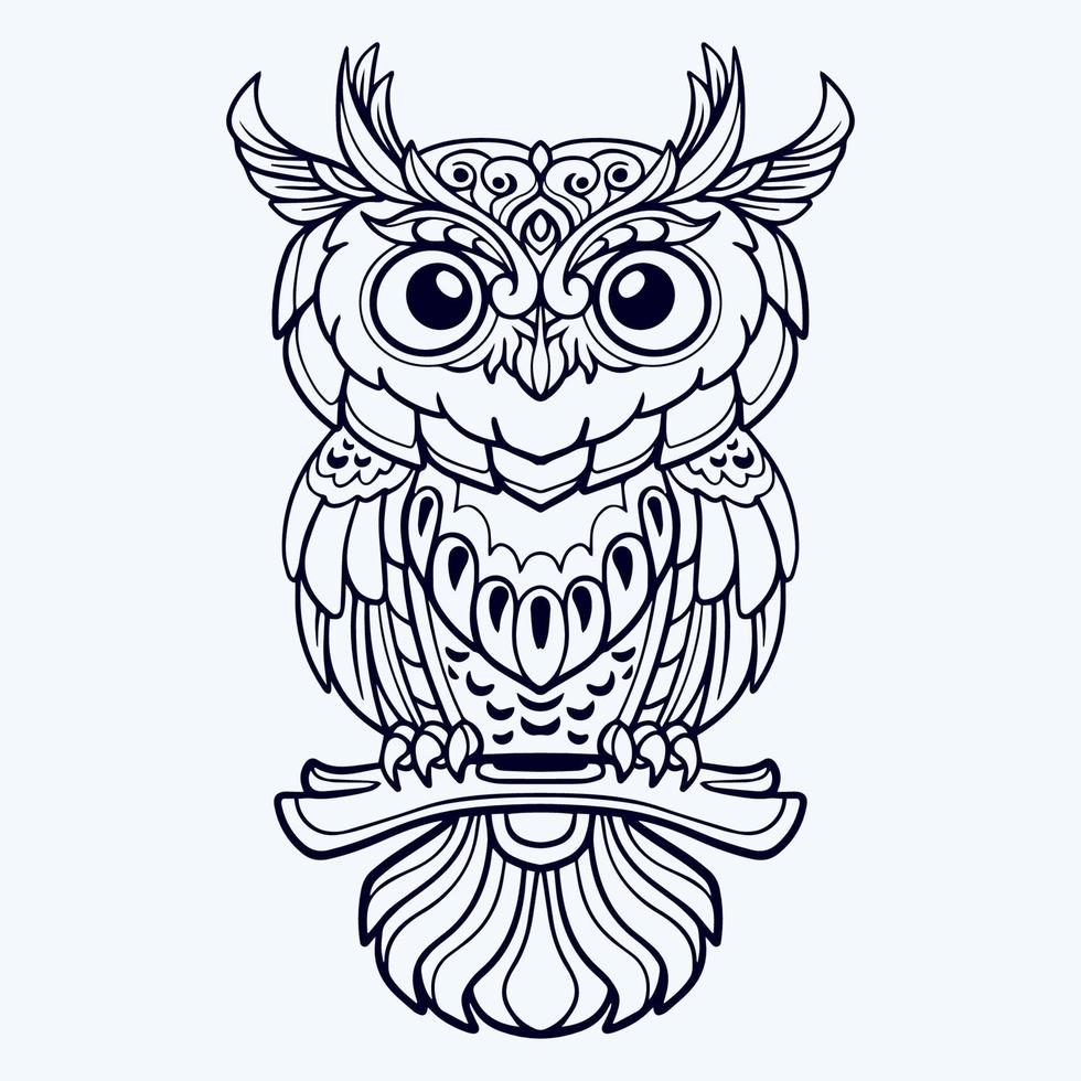 Beautiful Owl mandala arts isolated on white background vector