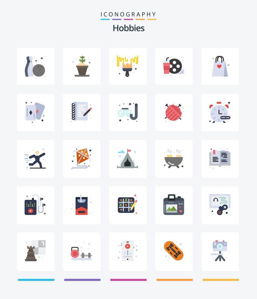 Creative Hobbies 25 Flat icon pack  Such As hobby. shopping. color. hobby. drink vector