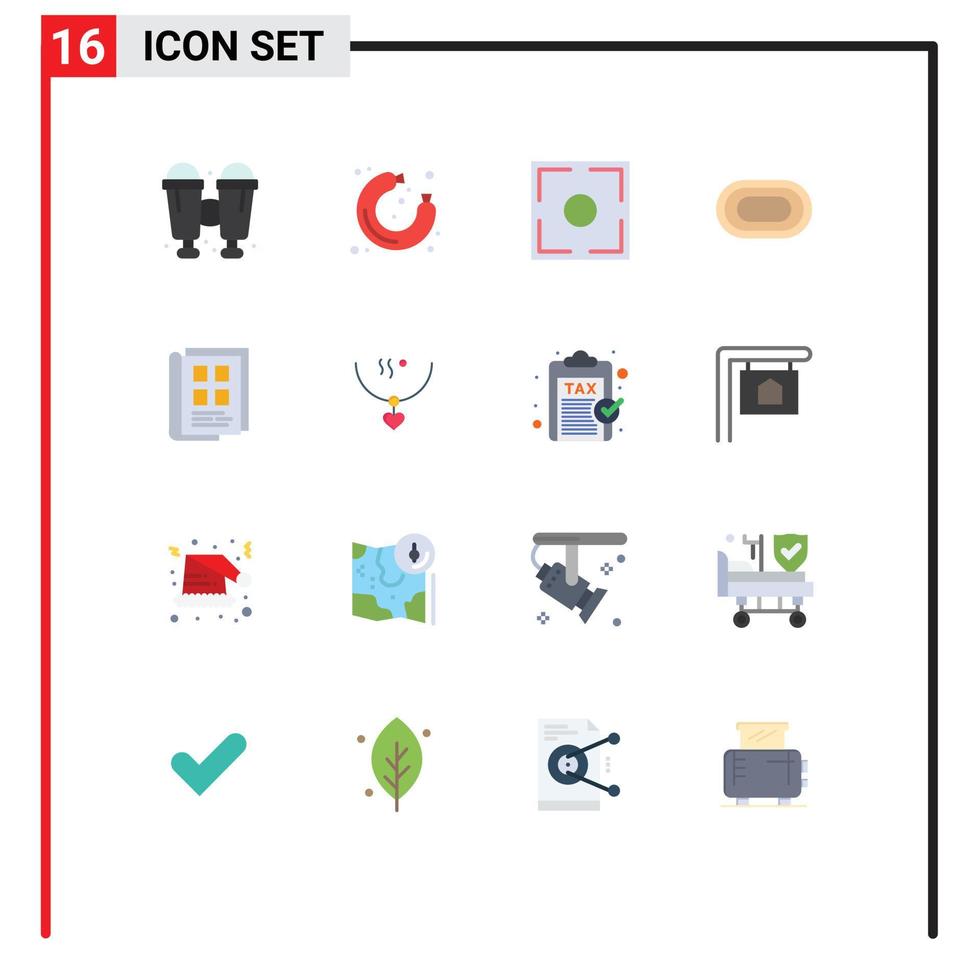 Universal Icon Symbols Group of 16 Modern Flat Colors of paper book frame sport olympic Editable Pack of Creative Vector Design Elements