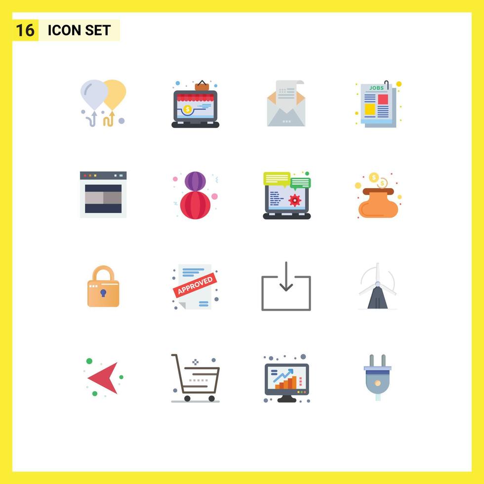 Set of 16 Vector Flat Colors on Grid for layout job ad envelope post ad Editable Pack of Creative Vector Design Elements