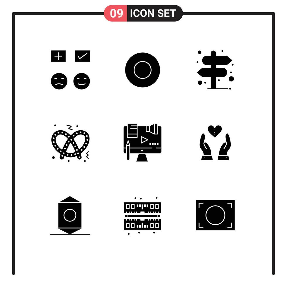 9 Creative Icons Modern Signs and Symbols of copyright business direction sweet food Editable Vector Design Elements