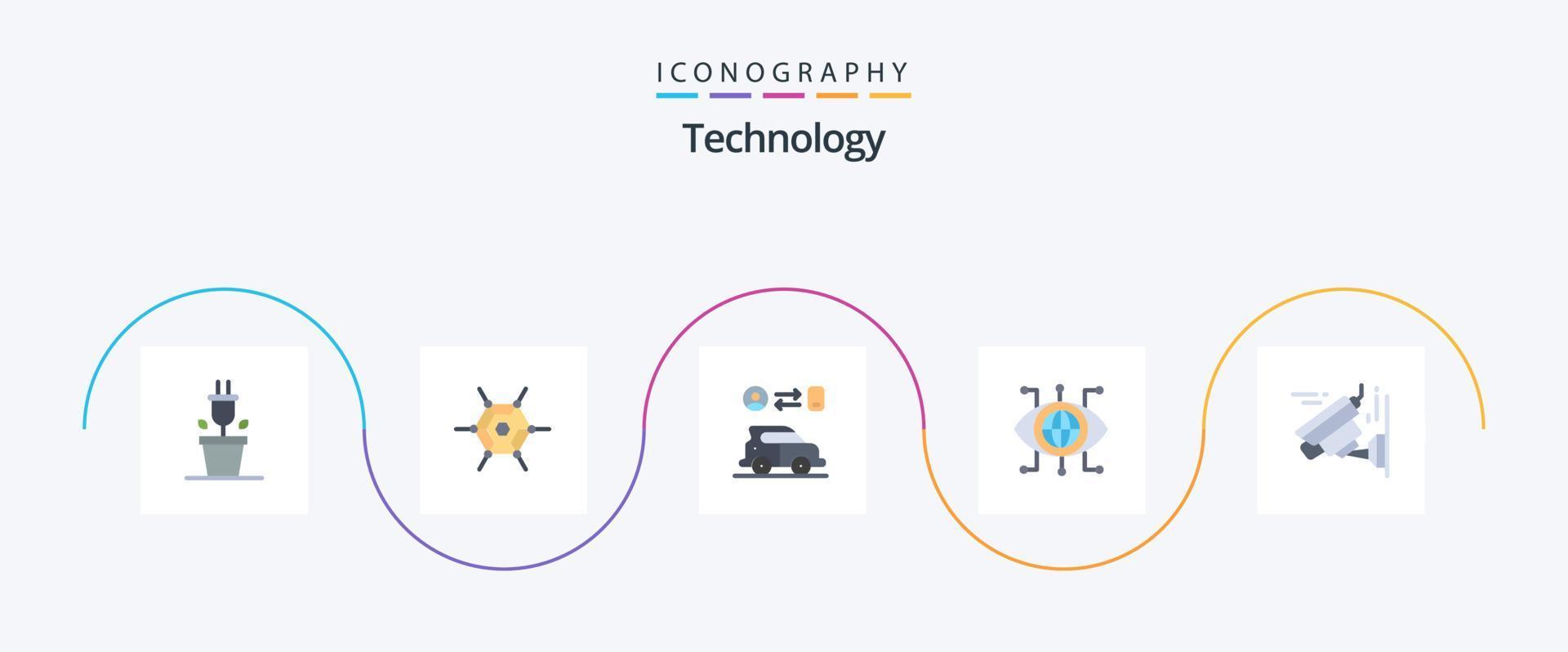 Technology Flat 5 Icon Pack Including . image. man. camera. technology vector