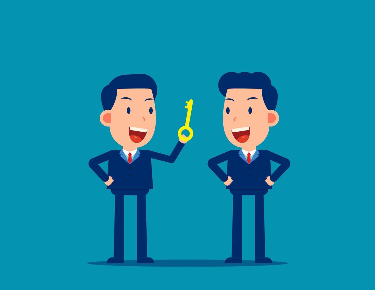 Leaders talking guidance for employee. Instruction concept. Cute business cartoon vector design.