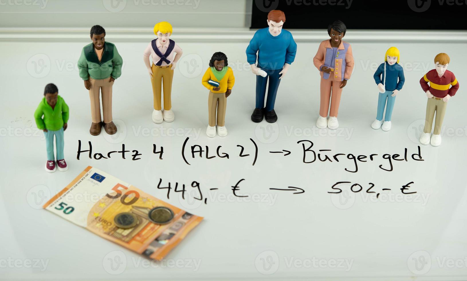 On January 1st, 2023, unemployment benefit Hartz 4 will be replaced by higher citizen benefits translation Buergergeld in Germany photo