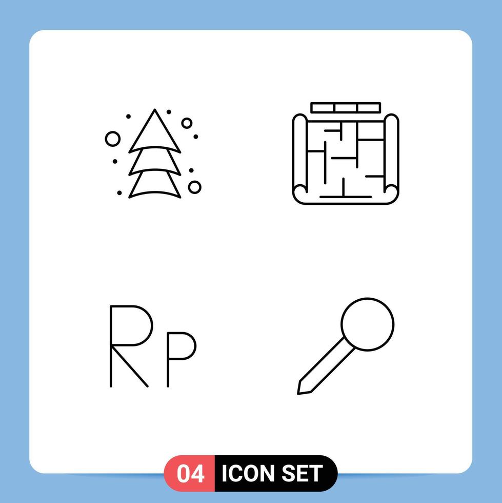 4 Creative Icons Modern Signs and Symbols of arrow indonesian direction building map Editable Vector Design Elements