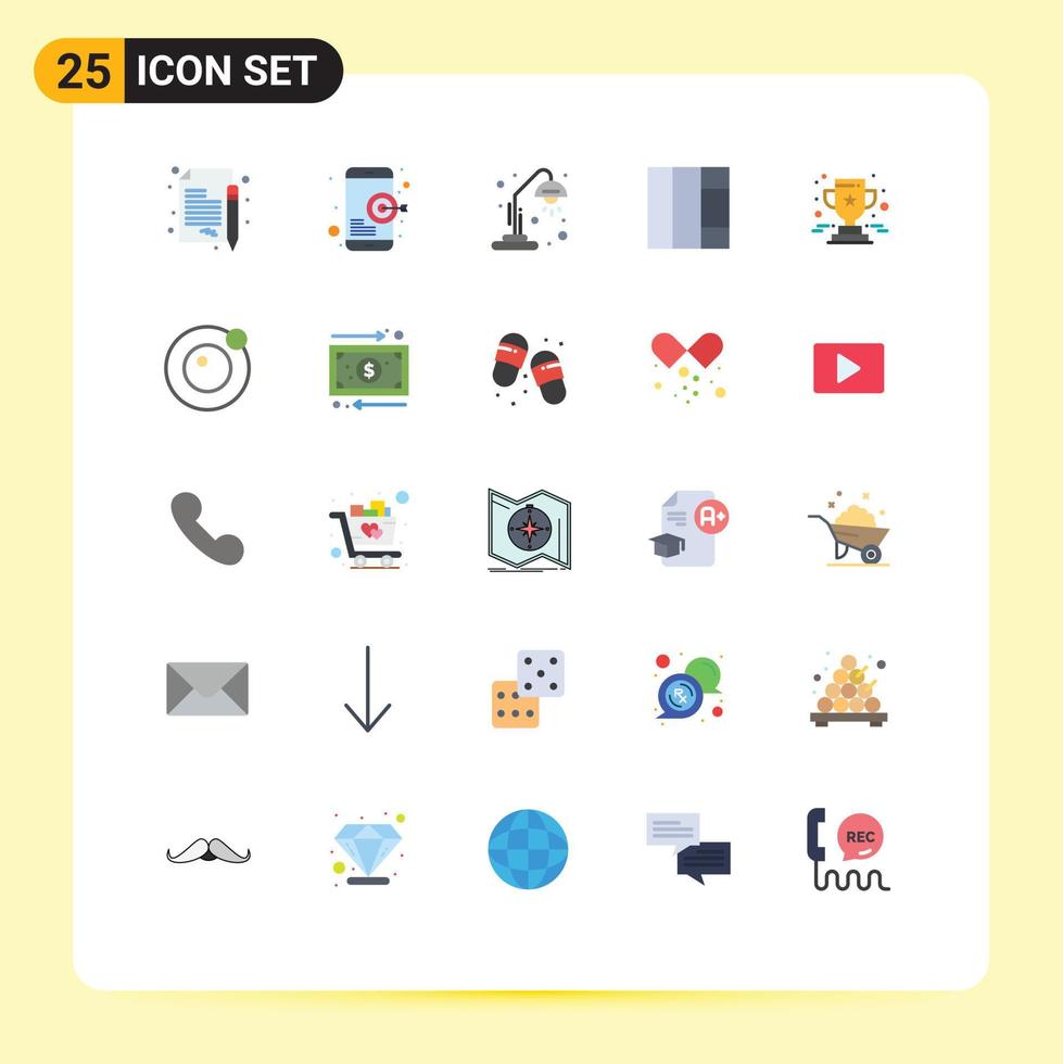 Set of 25 Commercial Flat Colors pack for star award school achievement grid Editable Vector Design Elements