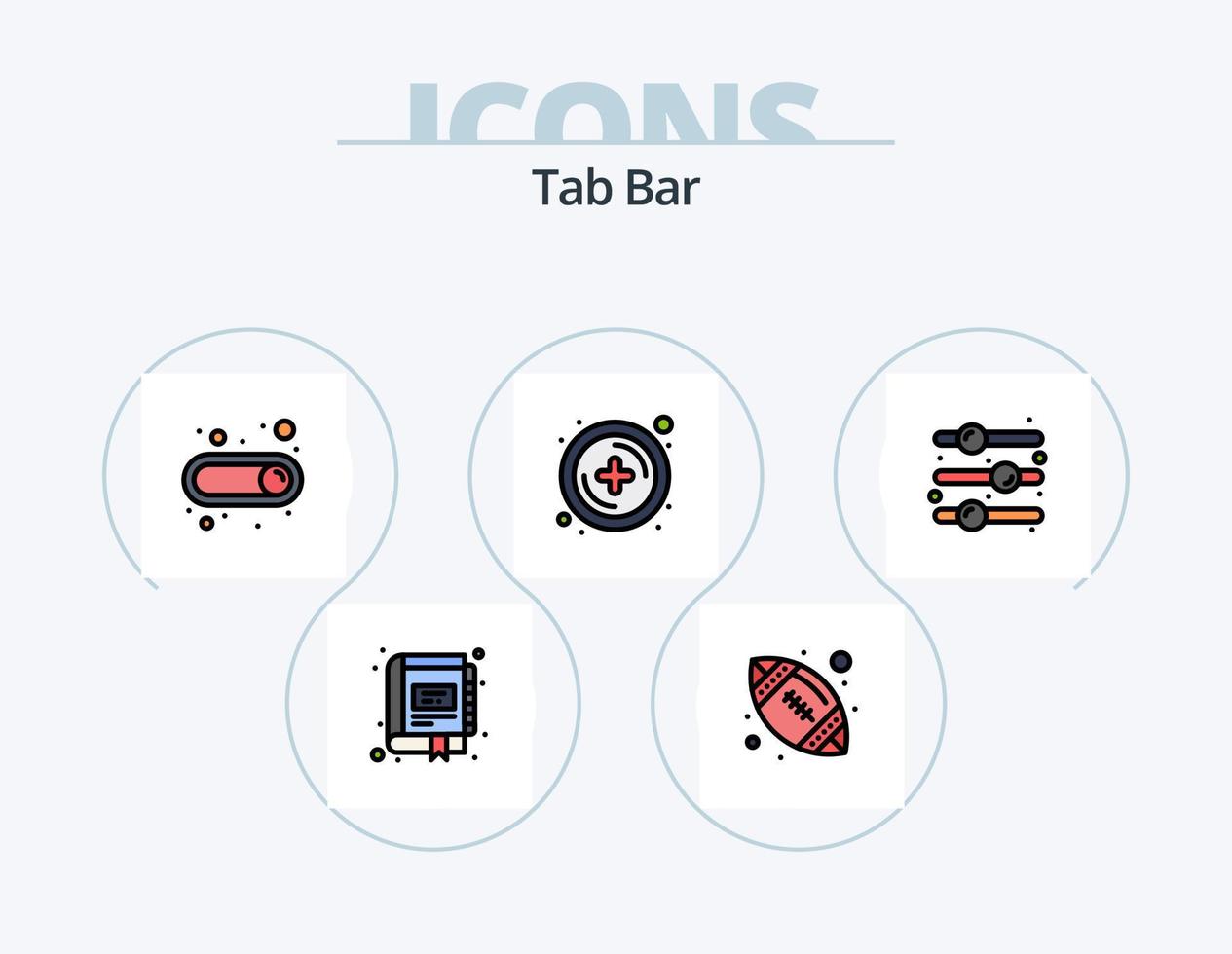 lengüeta bar línea lleno icono paquete 5 5 icono diseño. . calor. ajustes. luz de sol. verano vector