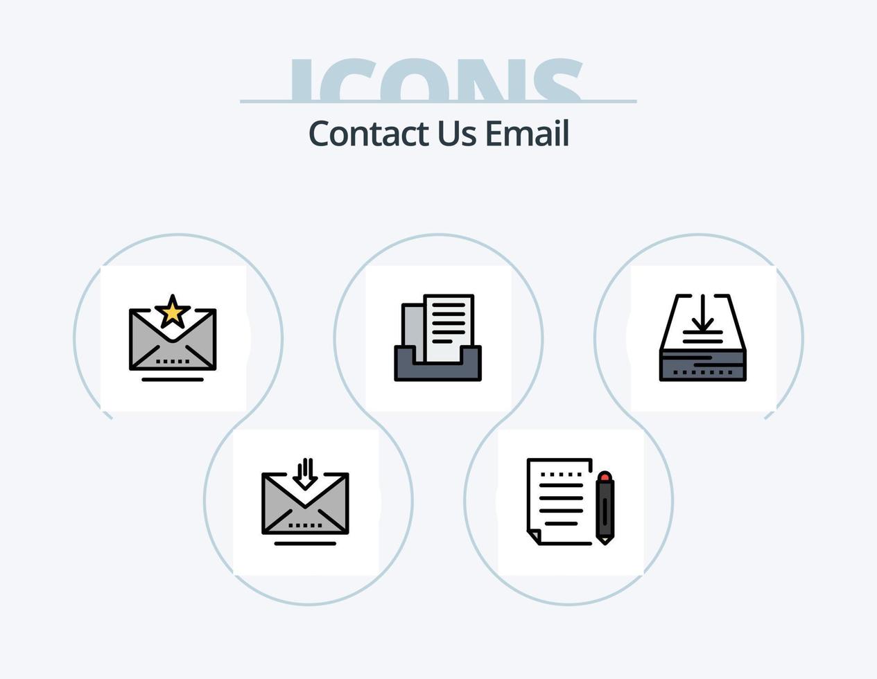 Email Line Filled Icon Pack 5 Icon Design. letter. draft. cancel. copy. email vector