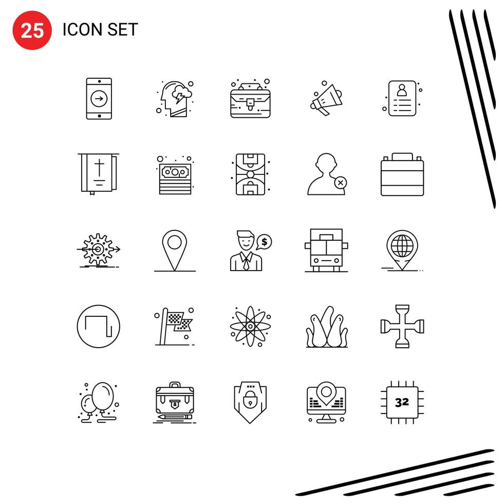25 Universal Line Signs Symbols of card shopping energy ecommerce thing Editable Vector Design Elements