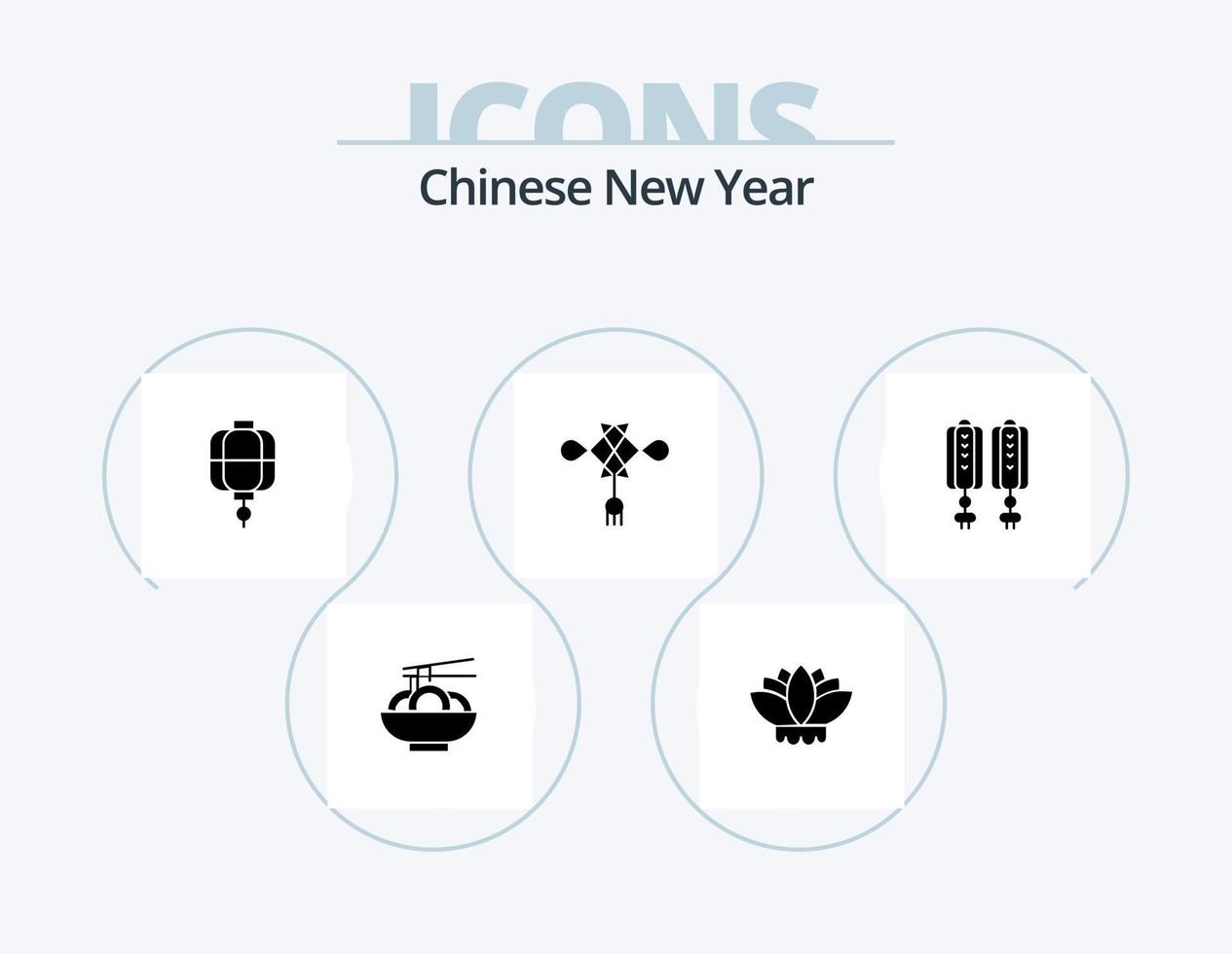 chino nuevo año glifo icono paquete 5 5 icono diseño. linterna. año. Año Nuevo. nuevo. China vector