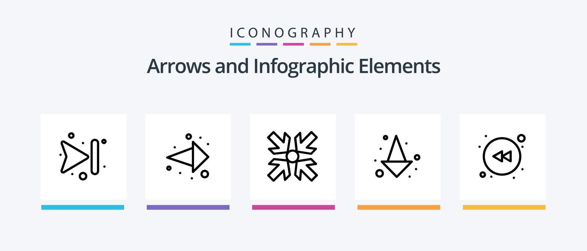 Arrow Line 5 Icon Pack Including . play. direction. arrows. left. Creative Icons Design vector