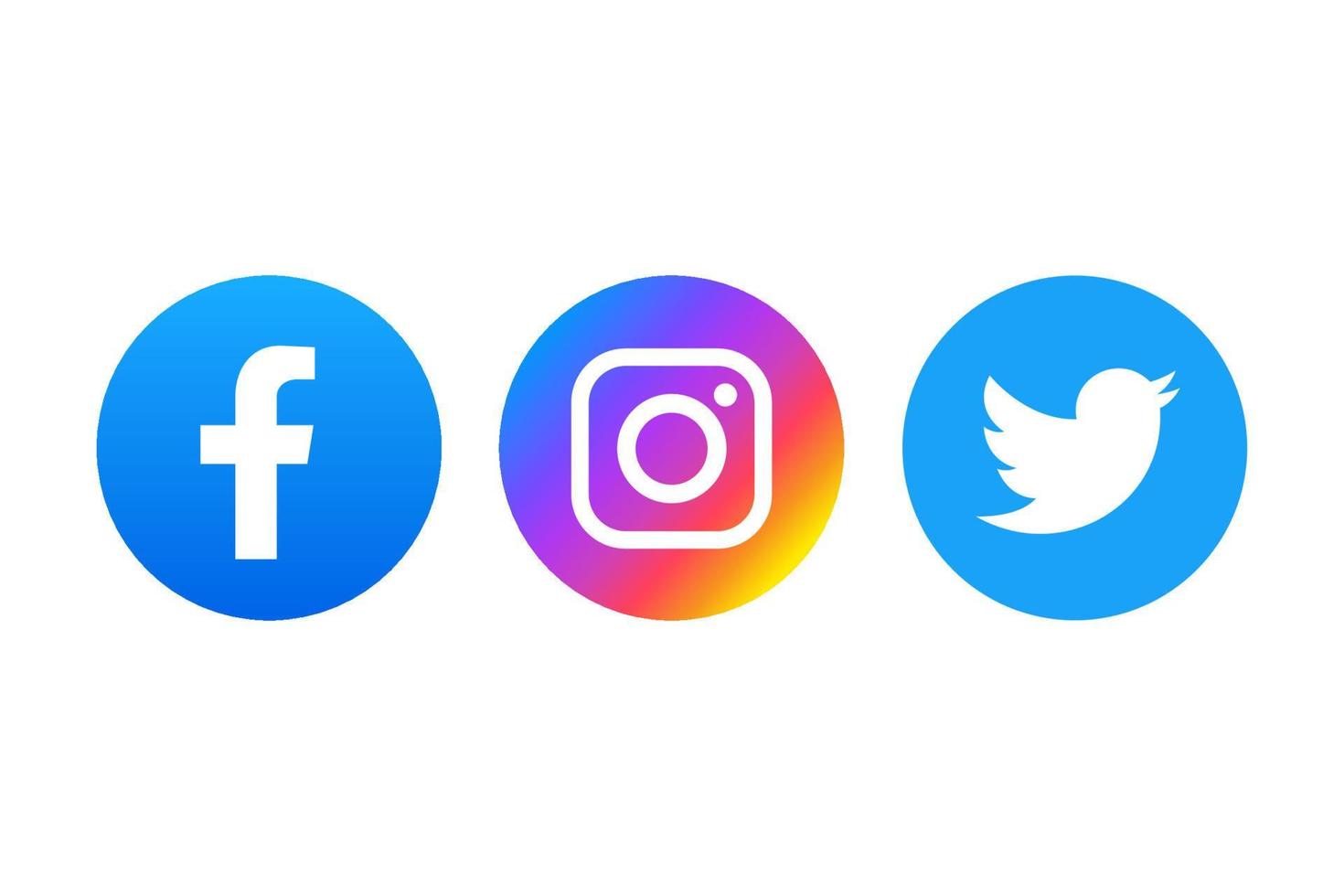 Facebook, instagram and twitter icon vector