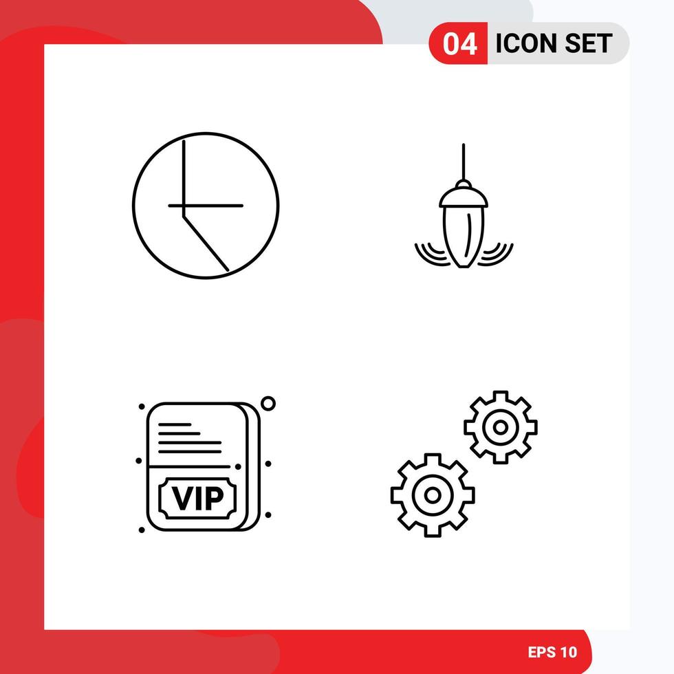 Line Pack of 4 Universal Symbols of chart member sinker plumb controls Editable Vector Design Elements